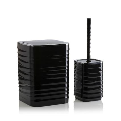 Bathroom set WAVE 5 pcs black/shiny chrome