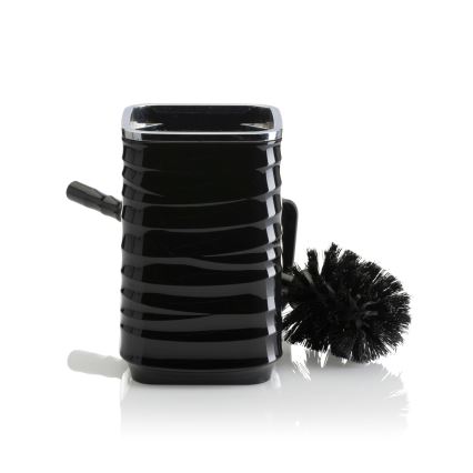 Bathroom set WAVE 5 pcs black/shiny chrome