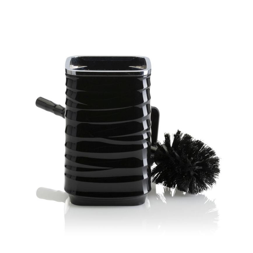 Bathroom set WAVE 5 pcs black/shiny chrome