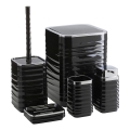 Bathroom set WAVE 5 pcs black/shiny chrome