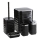 Bathroom set WAVE 5 pcs black/shiny chrome