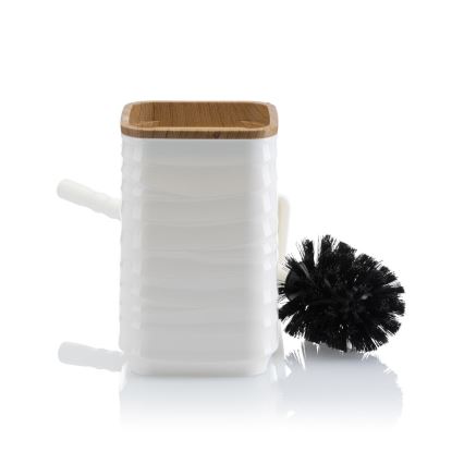 Bathroom set WAVE 5 pcs white/brown