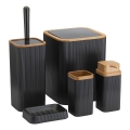 Bathroom set ZOYA 5 pcs black/brown