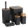 Bathroom set ZOYA 5 pcs black/brown