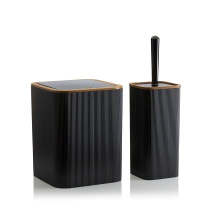 Bathroom set ZOYA 5 pcs black/brown