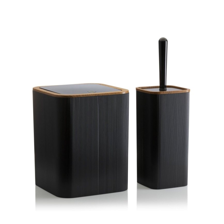 Bathroom set ZOYA 5 pcs black/brown