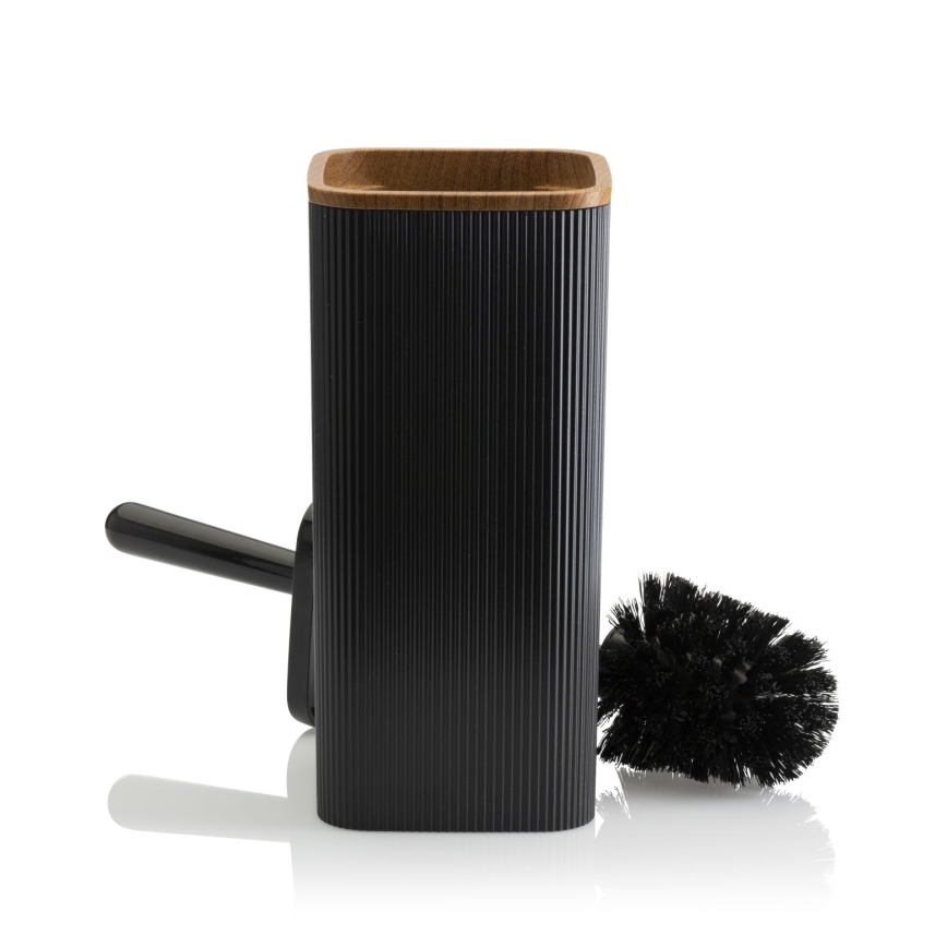 Bathroom set ZOYA 5 pcs black/brown