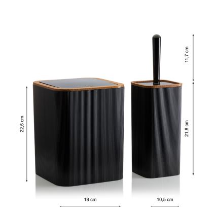 Bathroom set ZOYA 5 pcs black/brown