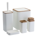 Bathroom set ZOYA 5 pcs white/brown