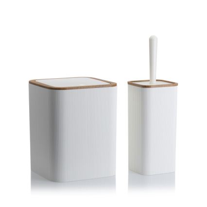 Bathroom set ZOYA 5 pcs white/brown