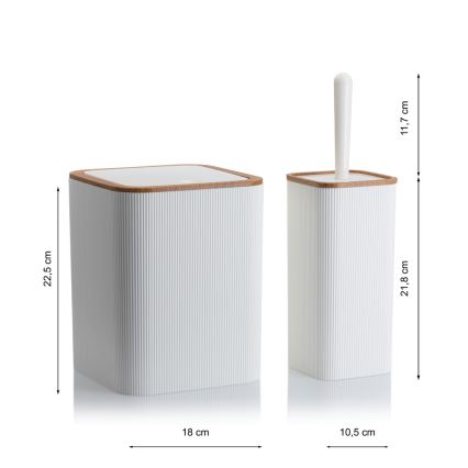 Bathroom set ZOYA 5 pcs white/brown