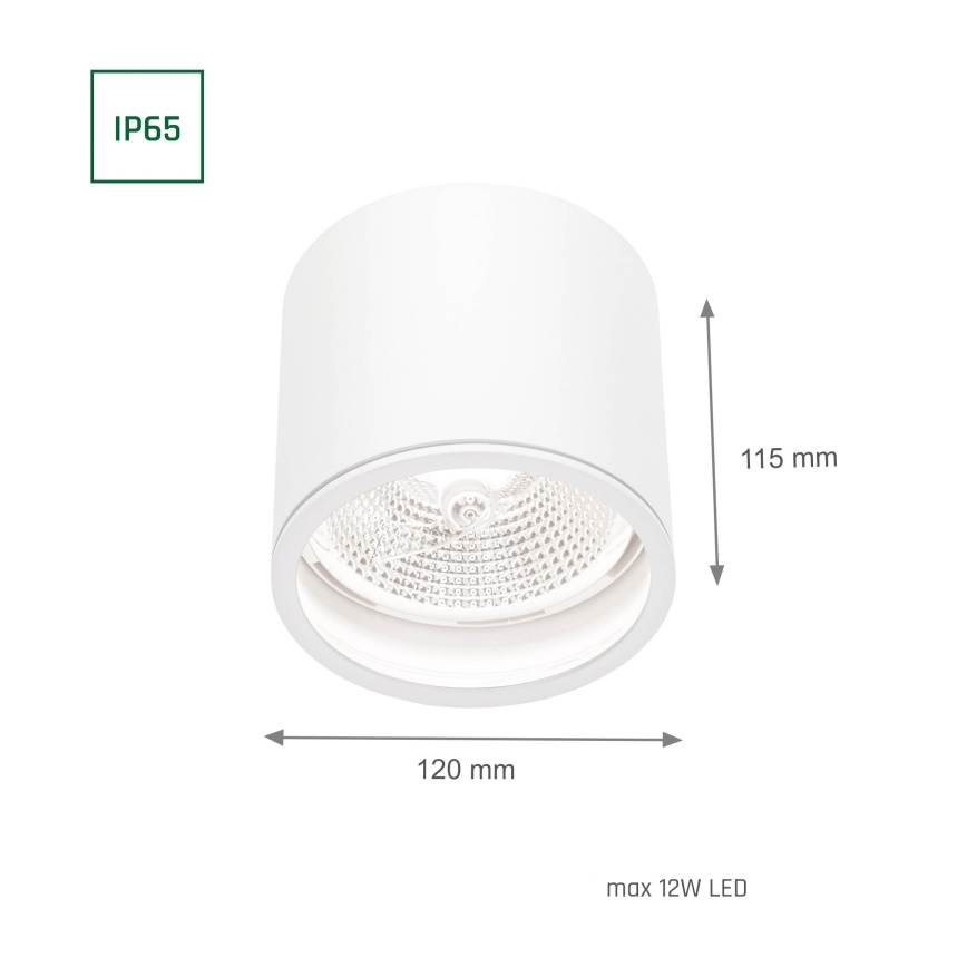 Bathroom spotlight CHLOE AR111 1xGU10/12W/230V IP65 round white