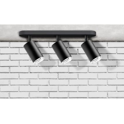 Bathroom spotlight TURYN 3xGU10/10W/230V IP44 black