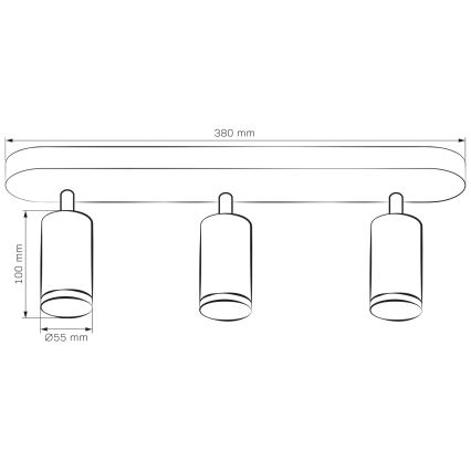 Bathroom spotlight TURYN 3xGU10/10W/230V IP44 white