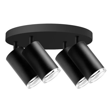 Bathroom spotlight TURYN 4xGU10/10W/230V IP44 black