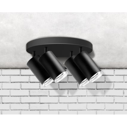 Bathroom spotlight TURYN 4xGU10/10W/230V IP44 black