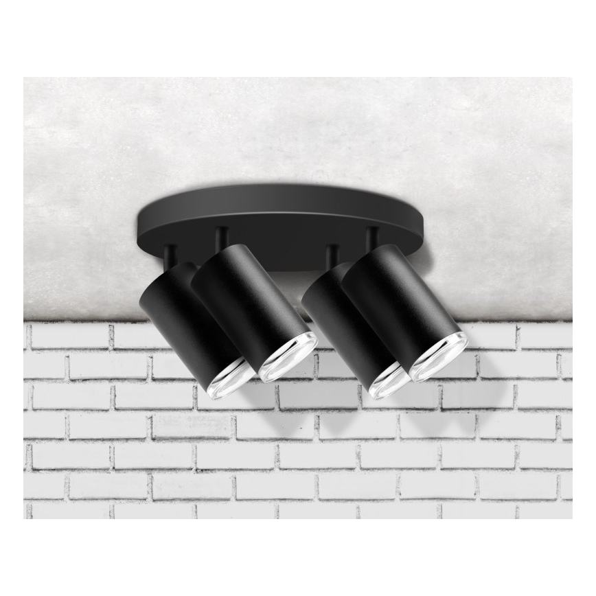 Bathroom spotlight TURYN 4xGU10/10W/230V IP44 black