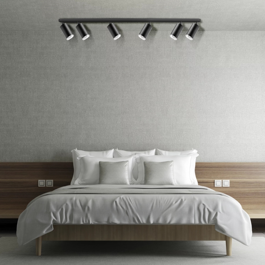 Bathroom spotlight TURYN 6xGU10/10W/230V IP44 black