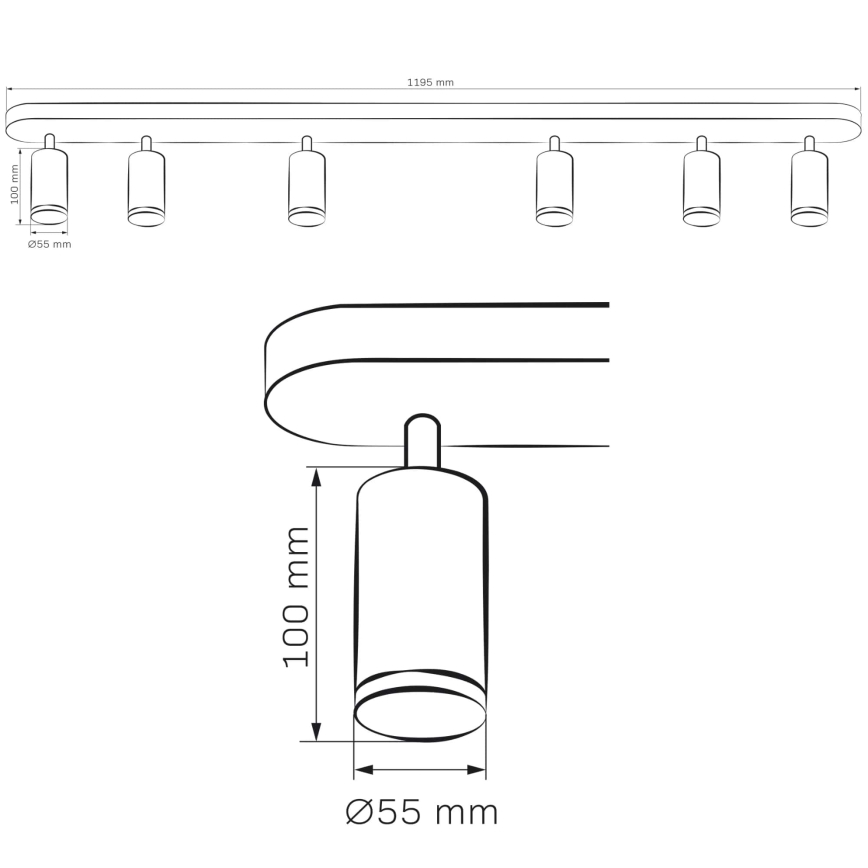 Bathroom spotlight TURYN 6xGU10/10W/230V IP44 black
