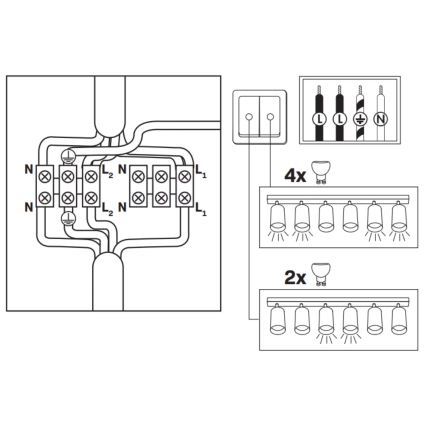 Bathroom spotlight TURYN 6xGU10/10W/230V IP44 black