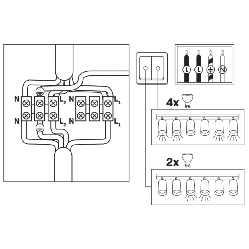 Bathroom spotlight TURYN 6xGU10/10W/230V IP44 black