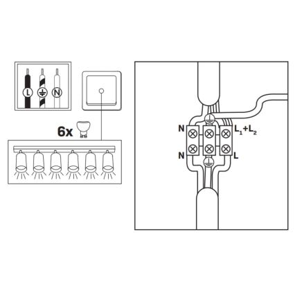 Bathroom spotlight TURYN 6xGU10/10W/230V IP44 black
