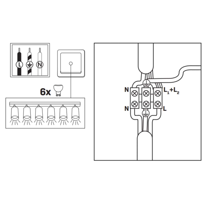 Bathroom spotlight TURYN 6xGU10/10W/230V IP44 black