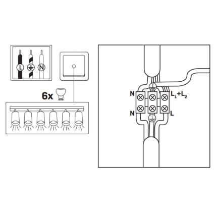Bathroom spotlight TURYN 6xGU10/10W/230V IP44 white