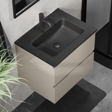 Bathroom vanity unit with basin CONOR 61 cm Marakesh/Black
