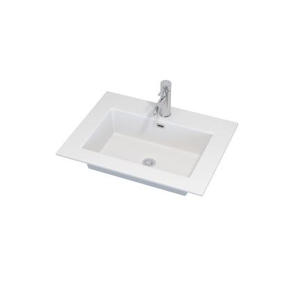 Bathroom vanity unit with basin GRIBSKOV 60 cm brown/oak/white