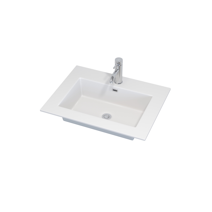 Bathroom vanity unit with basin GRIBSKOV 60 cm brown/oak/white