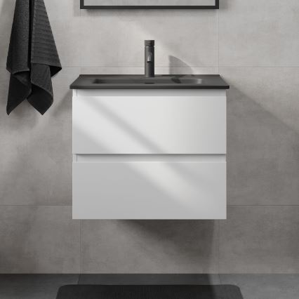 Bathroom vanity unit with basin KENWOOD 61x52x45 cm white/black
