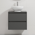 Bathroom vanity unit with basin TRONDHEIM/DRAMMEN 60x57x46 cm anthracite/white