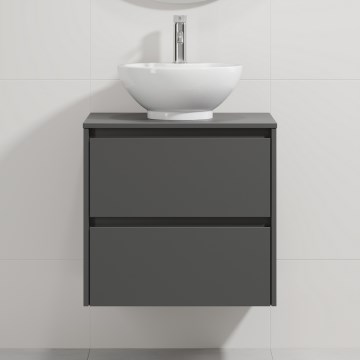 Bathroom vanity unit with basin TRONDHEIM/DRAMMEN 60x57x46 cm anthracite/white