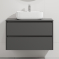 Bathroom vanity unit with basin TRONDHEIM/KRISTIANSAND 90 x 57 x 46 cm Anthracite/White
