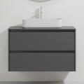 Bathroom vanity unit with basin TRONDHEIM/LJORDAL 90x57x46 cm anthracite/white