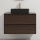 Bathroom vanity unit with basin TRONDHEIM/LJORDAL 90x57x46 cm walnut/black
