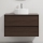 Bathroom vanity unit with basin TRONDHEIM/VIKEDAL 90 x 57 x 46 cm walnut/white