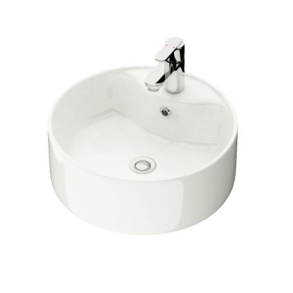 Bathroom vanity unit with basin TRONDHEIM/VIKEDAL 90 x 57 x 46 cm walnut/white