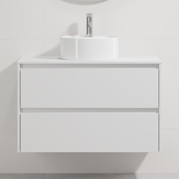 Bathroom vanity unit with basin TRONDHEIM/VIKEDAL 90x57x46 cm white