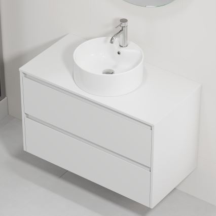 Bathroom vanity unit with basin TRONDHEIM/VIKEDAL 90x57x46 cm white