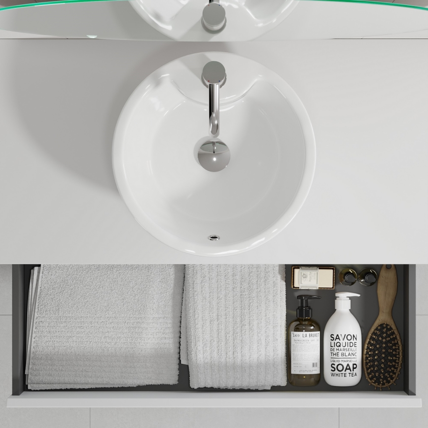 Bathroom vanity unit with basin TRONDHEIM/VIKEDAL 90x57x46 cm white