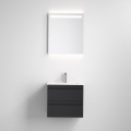 Bathroom vanity unit with basin VEDO + LED mirror LED/10W/230V IP44 black