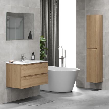 Bathroom vanity unit with sink KENWOOD 91x50x45 cm oak