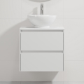 Bathroom vanity unit with sink TRONDHEIM/DRAMMEN, 60 x 57 x 46 cm, white