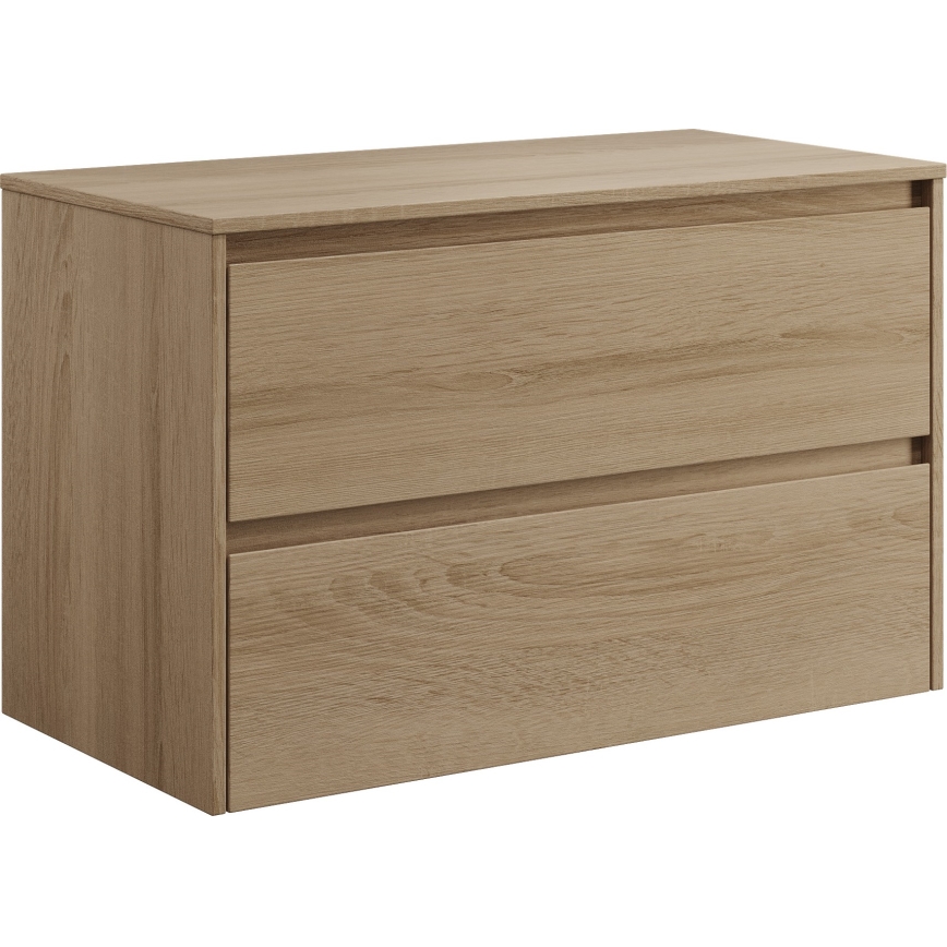 Bathroom vanity unit with sink TRONDHEIM/LJORDAL 90x57x46 cm Oak/Black