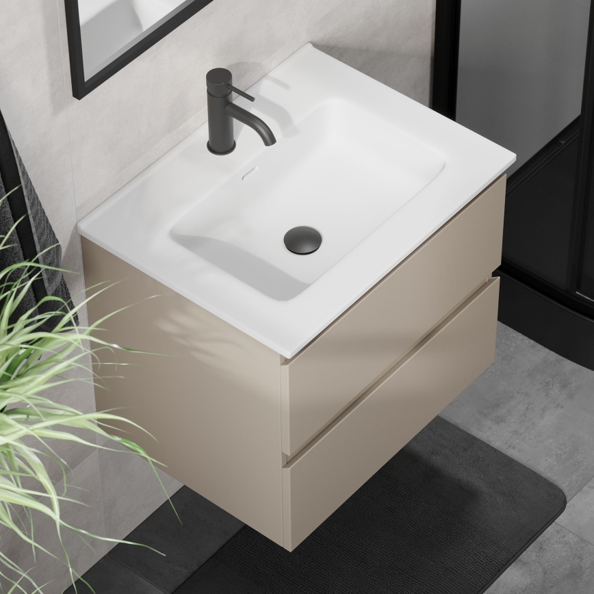 Bathroom vanity with basin CONOR 61 cm Marakesh/White