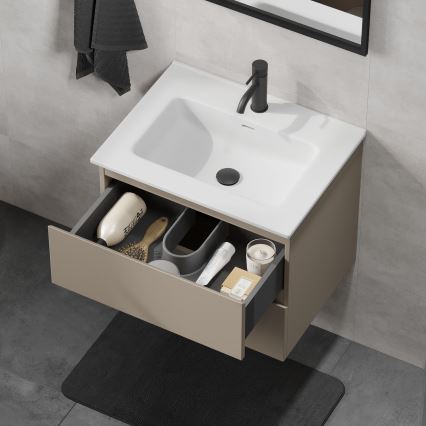 Bathroom vanity with basin CONOR 61 cm Marakesh/White