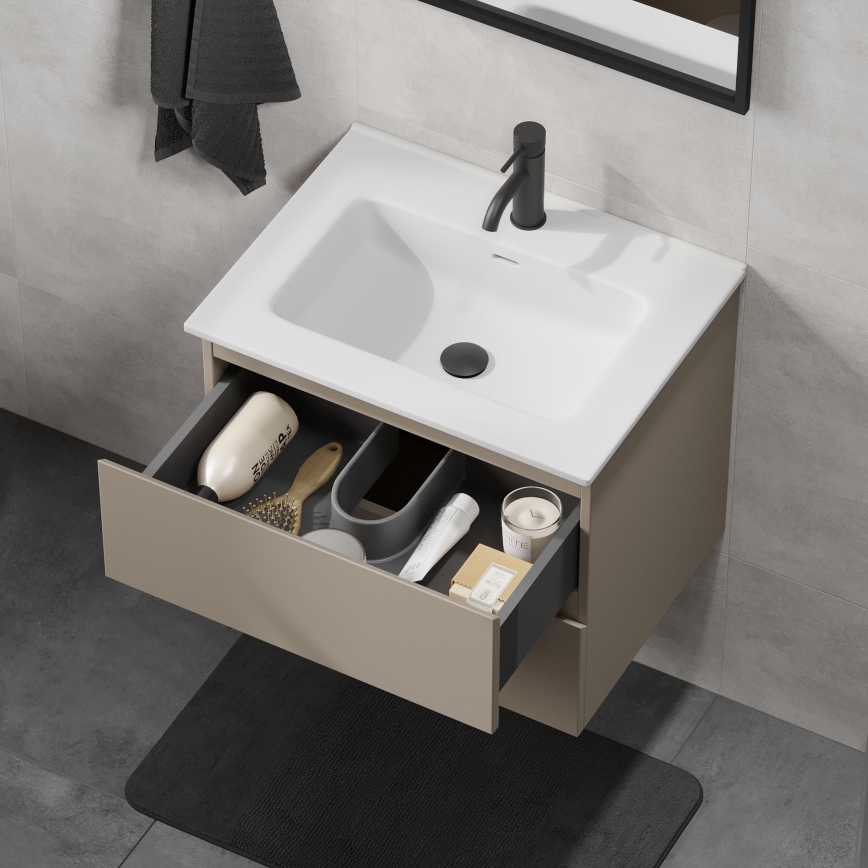 Bathroom vanity with basin CONOR 61 cm Marakesh/White