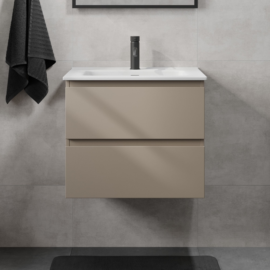 Bathroom vanity with basin CONOR 61 cm Marakesh/White